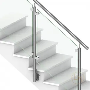 Personalizado Escada De Metal Temporária Hospital De Aço Inoxidável Trilhos Varanda Escada Balaustradas Corrimão De Vidro De Alumínio