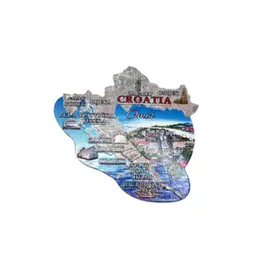 UV-Druck Stadt Souvenirs modernes Design kroatischer Tourismus magnetischer Kühlschrank-Aufkleber form-Stil Harz-Material