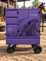 Caisse de rangement mobile pour équipement équestre, chariot de transport pour sellerie, armoire de rangement pour équipement de cheval