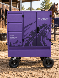 Caisse de rangement mobile pour équipement équestre, <span class=keywords><strong>chariot</strong></span> de transport pour sellerie, armoire de rangement pour équipement de cheval - Product Image 2