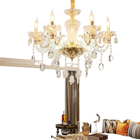 Lustre moderne nordique pour la maison et l'hôtel, lampe suspendue en cristal doré pour appartement, bar, décoration, matériau en verre