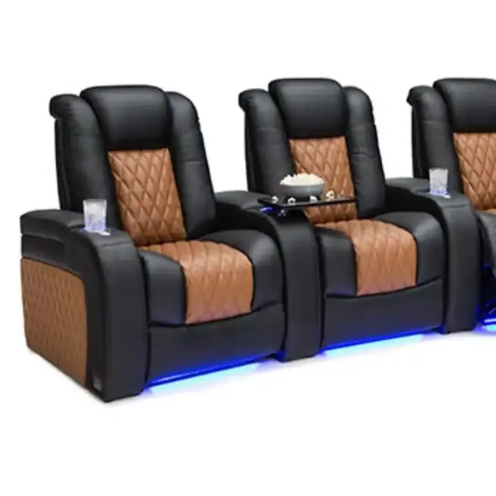 Sillón de cine eléctrico de lujo LED moderno