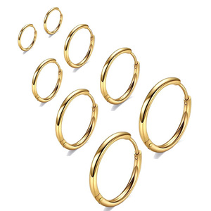 Aros de Acero Inoxidable 316L para Mujer, Diseño Simple y Moderno, para Uso Diario, Regalos, Joyería para Perforaciones Corporales, Aros con Clip - Product Image 3