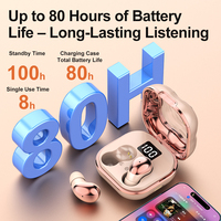 Écouteurs sans fil Bluetooth 6.0 à commande tactile, intra-auriculaires discrets, à pression zéro, pour le sommeil et les trajets quotidiens, avec haut-parleur de 8 mm et autonomie de 4 heures, connectivité Type-C, vente en gros