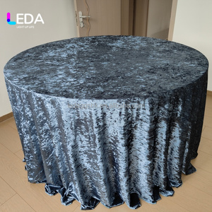 LEDA Hot Selling Wedding <b>Table</b> Decoration Diamond Velvet <b>Table</b> <b>Cloth</b> Fabric Cover for Wedding Party Banquet Decor - Product Image 5