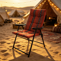 Chaises pliantes de luxe portables en fer pour le camping, le jardin, la plage, la pêche et les loisirs en extérieur, style arabe du Moyen-Orient