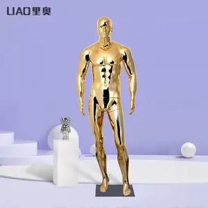 Fashion Clothing Men Dummy Clothes Display Muscle Electroplating Gold Male Mannequins 2024 New Fashion Boutique Display