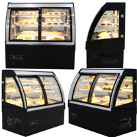 Vitrine Réfrigérée Commerciale de Comptoir pour Pâtisseries et Gâteaux, Verre Courbé, 140L, LED, OEM ODM