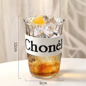 Gobelet à glace en verre borosilicate de qualité alimentaire sans BPA avec manchon en <span class=keywords><strong>bois</strong></span> de noyer 12x9cm Résistant à la chaleur Vaisselle pour café/thé glacé - Product Image 4