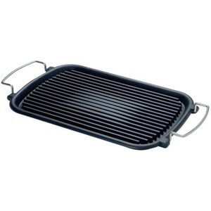 Sartén Rectangular de Hierro Fundido Esmaltado de 24x37 cm, Negra, Antiadherente, Apta para Inducción, con 2 Asas - Product Image 1