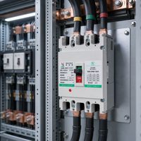 JLM6 MCCB Pemutus Sirkuit Tipe Cetak 2P 3P 4P 100A 250A 400A 630A AC400V Pengaturan Trip yang Dapat Disesuaikan Industri IEC60947-2