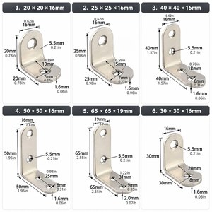 Modern <b>Stainless</b> <b>Steel</b> 90 Degree Right <b>Angle</b> <b>Bracket</b> Connector for Wood Shelves Furniture Cabinets Easy Assembly Multiple - Product Image 4