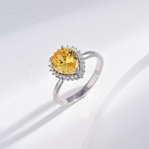 wholesale brass pink cubic zirconia round wedding <b>ring</b> engagement woman fashion <b>chunky</b> Stones Pave Setting sapphire pinky <b>rings</b> - Product Image 2