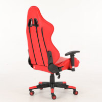 Chaise de jeu en cuir rouge avec design inspiré des courses, dossier inclinable, hauteur réglable, chaise de jeu ergonomique