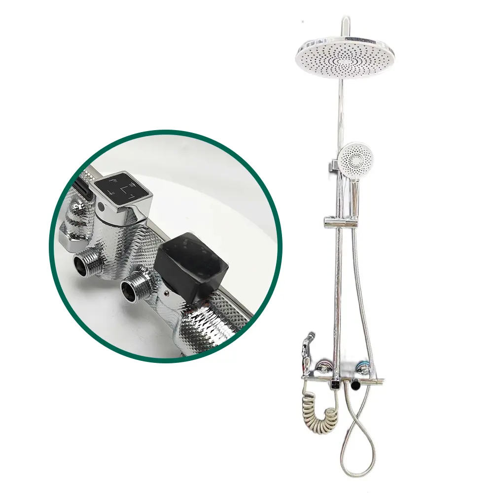 Modern Brass Wall Mounted Rainfall Shower Set and Handheld Shower Faucet Set for Bathroom