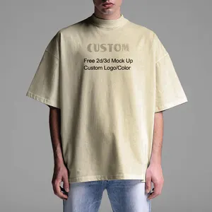 High Quality Round Nick Drop Shoulder Short Sleeve Men Heavy Cotton Oversized Boxy Fit T Shirt