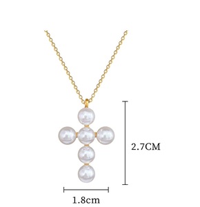 Collar con colgante de Cruz con cuentas antideslustre de acero inoxidable de alta calidad, impermeable, dorado, religioso, Jeus, cuentas cruzadas, regalo de joyería - Product Image 5
