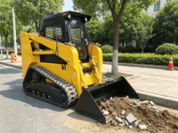 Chargeuse sur chenilles à cabine fermée, mini-chargeuse compacte diesel haute performance pour travaux de jardinage et municipaux