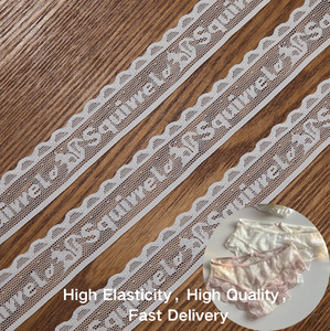 6338#WH <strong>Stock</strong> Nylon Spandex <strong>Lace</strong> Trim Custom Width Tulle and Elastic <strong>Fabric</strong> for Women's Bra for Underwear <strong>Stretch</strong> <strong>Lace</strong> Trim - Product Image 3