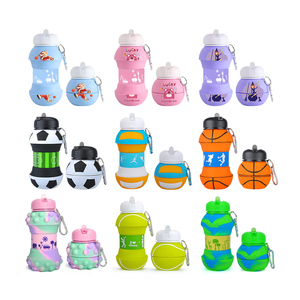 Bouteille d'Eau Pliable Sans BPA pour Enfants, Design Ballon en Silicone, <span class=keywords><strong>Gourde</strong></span> de <span class=keywords><strong>Sport</strong></span> Pliante, Logo <span class=keywords><strong>Personnalisé</strong></span>, École, Voyage pour Enfants - Product Image 2