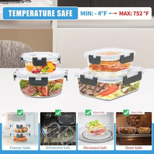 Multifunctional <b>Stackable</b> Glass Take Away Food <b>Lunch</b> <b>Box</b> with Food Grade PP Lid Glass Container - Product Image 3