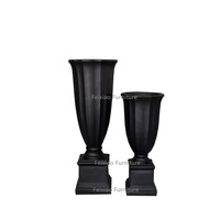 Support de vase de mariage en fibre de verre noire, support de fleurs pour centre de table pour la décoration d'événements