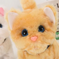 Jouet en peluche pour enfants transfrontalier, chat électrique interactif qui marche et miaule, animal électronique rembourré en coton PP, cadeau pour hommes et femmes