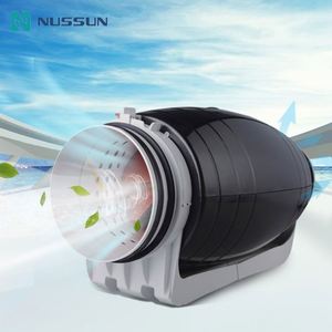 Ventilateur d'évacuation en ligne à flux mixte silencieux pour bureau, <span class=keywords><strong>double</strong></span> <span class=keywords><strong>isolation</strong></span> phonique, boîtier en plastique de haute qualité, OEM/ODM - Product Image 1