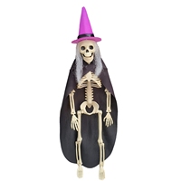 SIPKLR Décoration d'Halloween squelette de sorcière de 40 cm, accessoire effrayant et articulé pour la décoration de fête dans une maison hantée