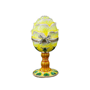Nouvel Œuf de Pâques exquis en forme de lotus, en métal émaillé, œuf <span class=keywords><strong>Fabergé</strong></span> pour cadeaux - Product Image 1