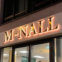 Letrero LED 3D con Logotipo Metálico Dorado, Letrero de Canal con Letras 3D, Logotipo 3D para Pared de Tienda, Letrero Electrónico