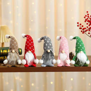 New <b>Christmas</b> polka dot knitted hat, seated figurine, home decor, hotel <b>window</b> <b>display</b>, gift decoration. - Product Image 2