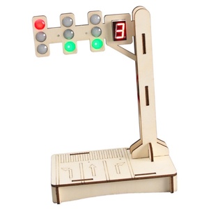 OKYN-G6501 <b>DIY</b> Wooden Traffic Light Model STEM Educational Science <b>Kit</b> for Kids - Product Image 1