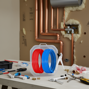 Kit de tuyaux Pexb 200 pieds 1/2 pouce rouge et bleu pour l'installation de conduites d'eau, pièces de systèmes HVAC - Product Image 2