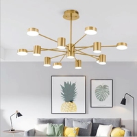 Moderne Led Plafond Verlichting Smeedijzeren 6/8/10/12 Hoofden Art Design Goud/Zwart/Wit Hoge-End Eetkamer Woonkamer Vaste Armatuur