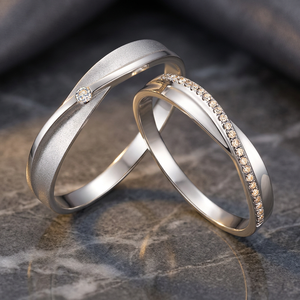 Bague de mariage KIVORA avec diamant de laboratoire de 1 carat, or blanc 14 carats, taille brillant rond, certifiée IGI, pour femme - Product Image 1