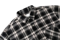 Chemise décontractée à col carré en flanelle à carreaux pour homme, 380g/m, coton à fibres longues, double poche, manches longues, hiver, ODM