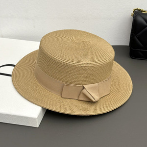Premium Flat Top Amish Boater Hat Papier Paille Soleil <span class=keywords><strong>Chapeau</strong></span> Pêche En Plein Air Voyage Bande Arc Naturel Papale Chapeaux <span class=keywords><strong>De</strong></span> Paille pour La Fête - Product Image 6