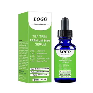 HLE OEM Organic Tea Tree Face Super Serum 20% Vitamin C Anti Acne Serum 3.5% Niacinamide 2.5% Retinol 5% HA 3.5% Salicylic Acid