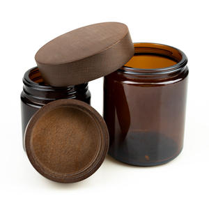 Vietnam WeWood Amber Glass Candle <b>Jars</b> Scented Candle Making Glass <b>Jar</b> Round Candle Containers Lid - Product Image 3