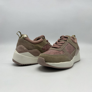 Baskets compensées à plateforme pour femmes, en daim et à motif serpent, à lacets, style urbain - Product Image 1