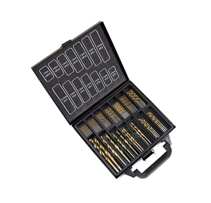 XMGT ensemble de forets hélicoïdaux revêtus de nitrure de titane HSS Cobalt pour le bois métal, fonctionne avec boîte en métal, autres outils à main 99 pièces - Product Image 1