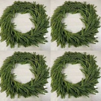 Dekorasi Garland Natal Buatan dari Tanaman Norfolk Pine Hijau Real Touch Pabrik Shangchu, Garland Gantung Campuran, Garland Cypress Palsu