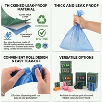 Boîte de 360 sacs à déjections canines biodégradables en HDPE épaissi, anti-fuite, en rouleau continu, pour grands chiens