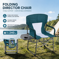 Chaise pliante légère et portable pour l'extérieur avec table et tabouret pour le jardin, le camping, la pêche et la plage, structure en acier