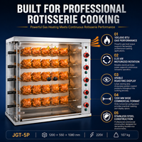 Four à rôtir au gaz commercial en acier inoxydable pour poulet, 7 broches, machine à griller, 100 000 BTU, garantie 1 an