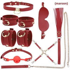 SM大人の大人のおもちゃセット手錠ボールギャグとカップルの情熱の拘束拘束のためのBDSMハーネス目隠しボンデージスーツが含まれています - Product Image 1