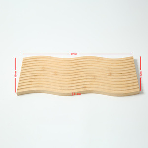 S Groove Bamboo Ripple <b>Trays</b> With Wave Panels For <b>Tea</b> Serving - Product Image 3