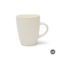 Ensemble de 6 tasses en céramique Excelsa, blanches, 40 cl, style minimaliste, finition mate, compatibles lave-vaisselle et micro-ondes, pour un usage domestique, idéales pour les cadeaux