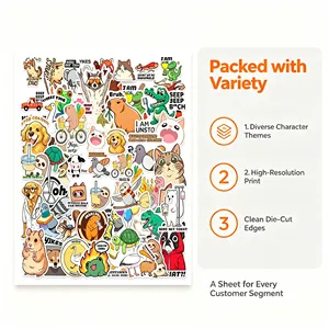 Multi Sheet Assorted Mix <b>Sticker</b> Pack Custom Printed <b>Logo</b> Cartoon Decor Bulk Wholesale <b>Stickers</b> - Product Image 1